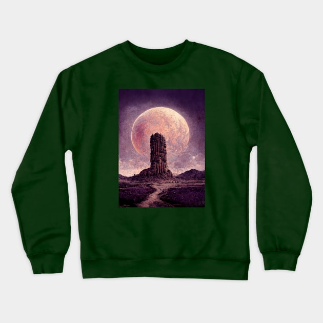 Tower of the Necromancer Crewneck Sweatshirt by Tim Molloy Art